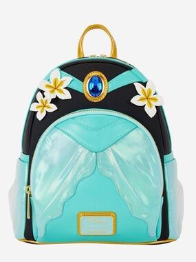 New Loungefly Disney Princess Jasmine Glitter Figural Mini Backpack
